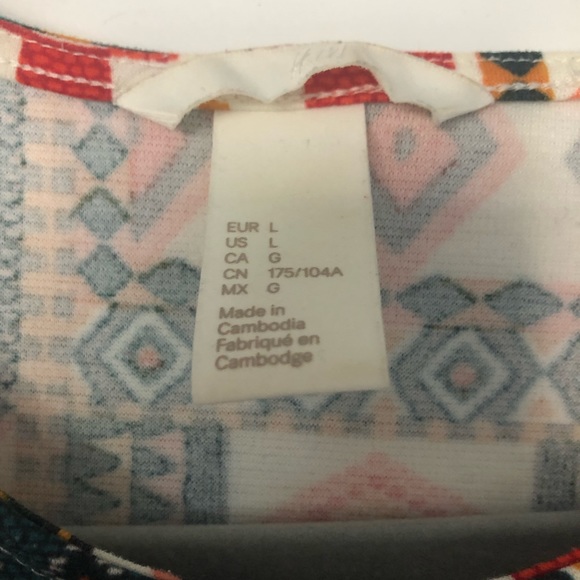 EUC H&M Green And Red Printed Midi Dress (L) 👗 - Picture 2 of 3